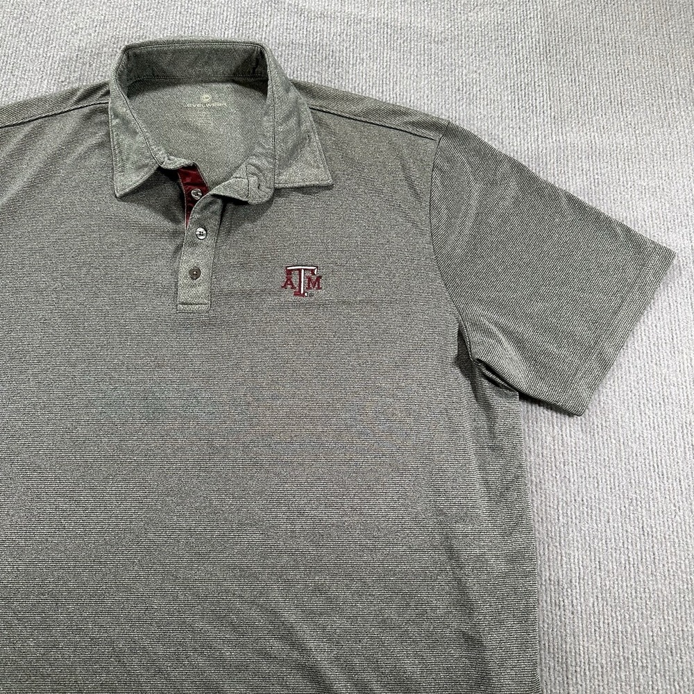 Texas A&M Aggies Mens Polo Maroon Gray 2XL Levelwear Gigem‎